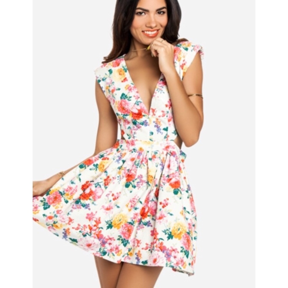 Mustard Seed brand Floral Print Cutout Dress